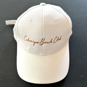 White Hat Calamigos Beach Club Adult Adjustable Strapback Baseball Cap Malibu CA